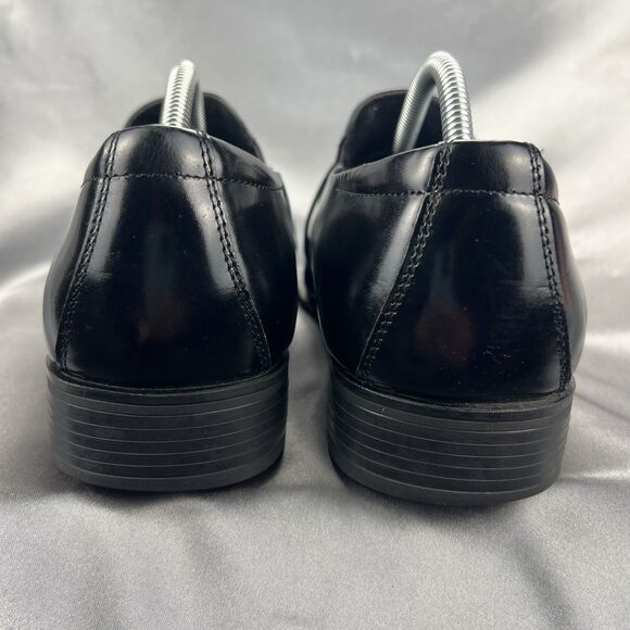 Stacy Adams Abram Men's 9.5W Moc Toe Slip On Black Leather Dress Shoes 20186-001 - Picture 13 of 17